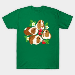 The Sweetest Guinea Pigs with Summer Strawberries T-Shirt